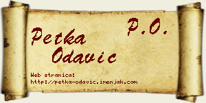 Petka Odavić vizit kartica